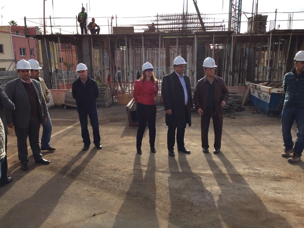 Reciente visita del alcalde, José Alberto Díaz, a las obras de El Centurión. / DA