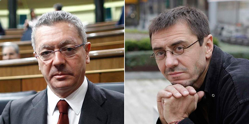 Alberto Ruiz-Gallardón y Juan Carlos Monedero