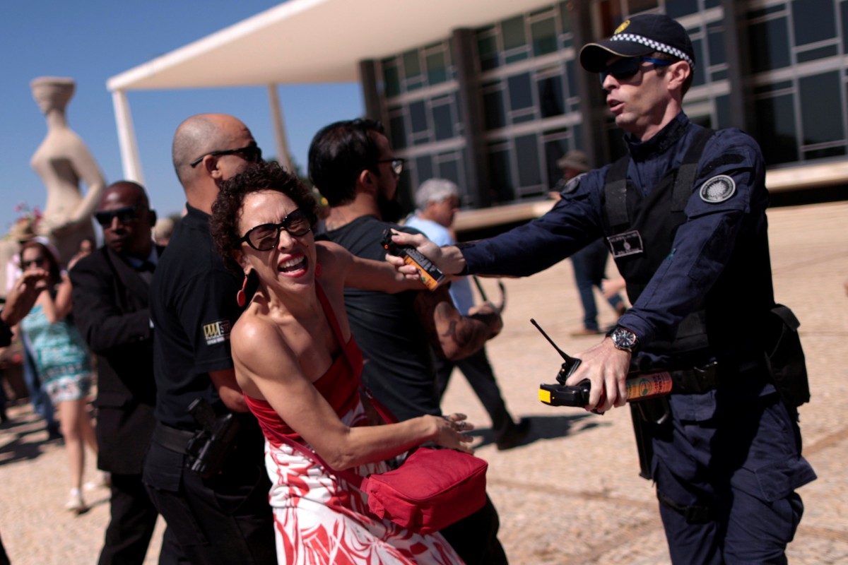 Imagen durante la protesta en Brasil. / FOTO REUTERS