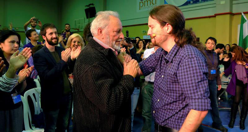 Julio Anguita y Pablo Iglesias