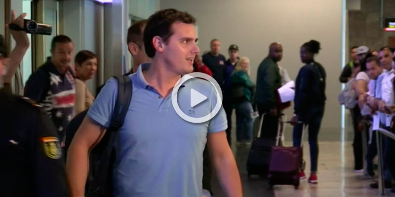 Albert Rivera a su llegada a Barajas, procedente de Venezuela
