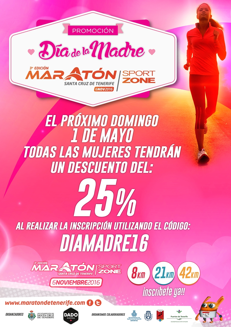 Maraton de Tenerife ofrece un descuento para el día de la madre