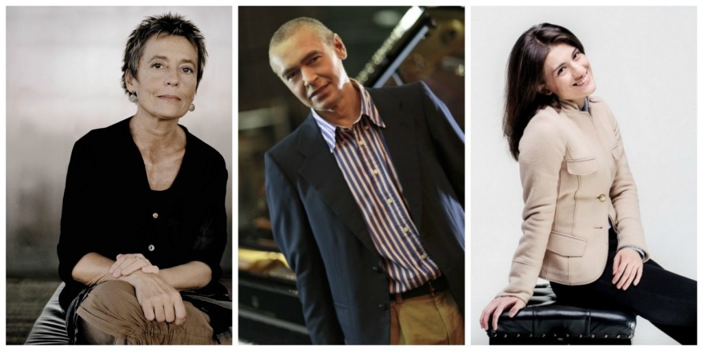 De izquierda a derecha, Maria João Pires, Ivo Pogorelich y Miriam Batsashvili,  