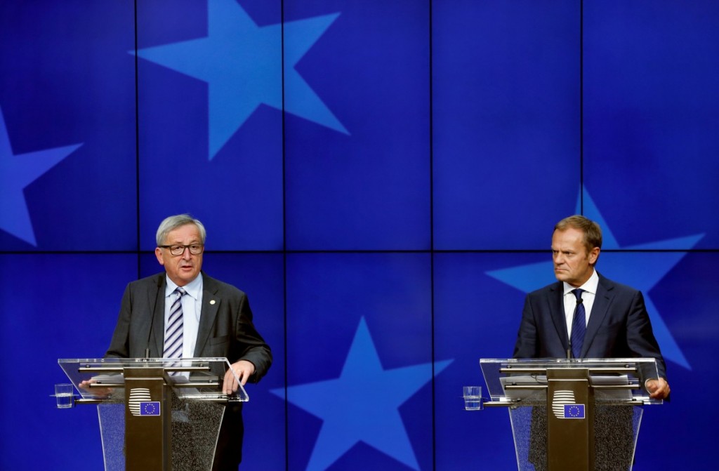 Juncker y Tusk, presidente de la Comisión Europea y el Consejo Europeo