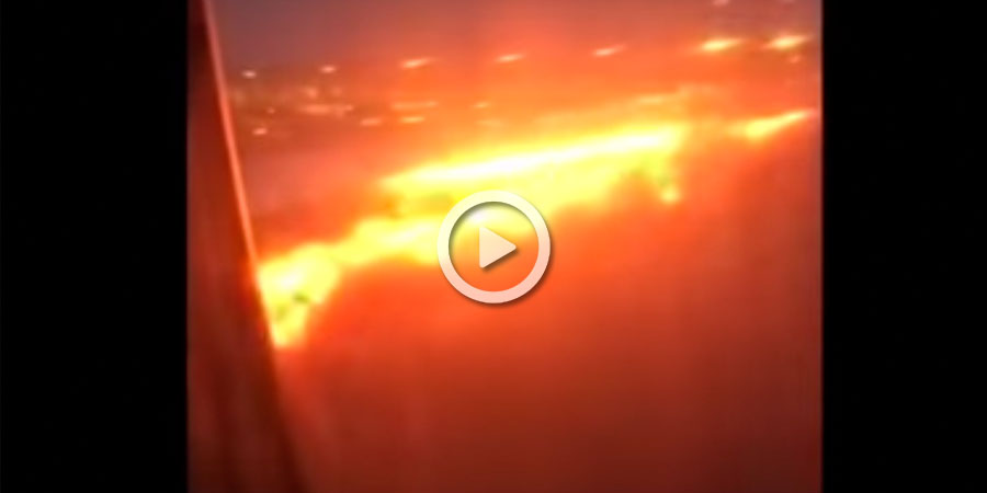 Incendio en avion en Singapur