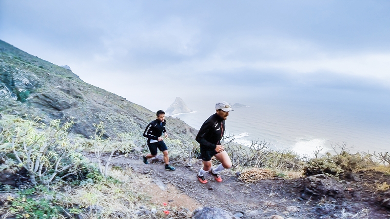 José Delgado y Miguel Heras corriendo por el trazado de la Ultra del Nordeste 