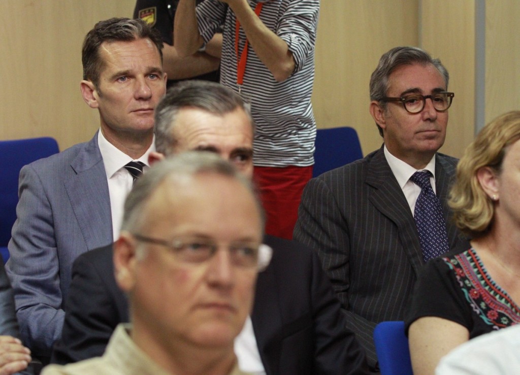 Urdangarín y Torres durante el jucio del caso Nóos