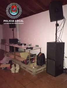Imagen del lugar donde se celebraba la fiesta. | POLICÍA LOCAL LAS PALMAS