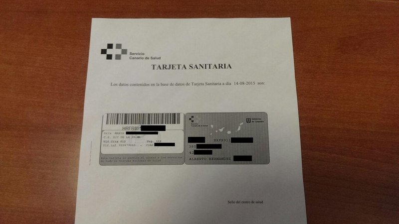 Fotocopia tarjeta sanitaria Canarias