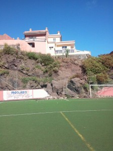 Ladera afectada por el desprendimiento. L@s Jardiner@s