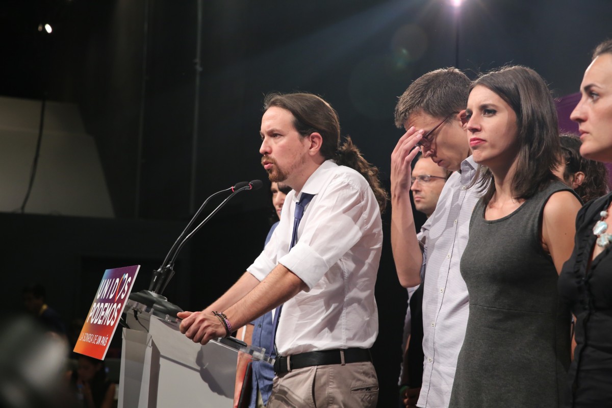 Pablo Iglesias y la cúpula de Unidos Podemos / FOTO: EUROPA PRESS