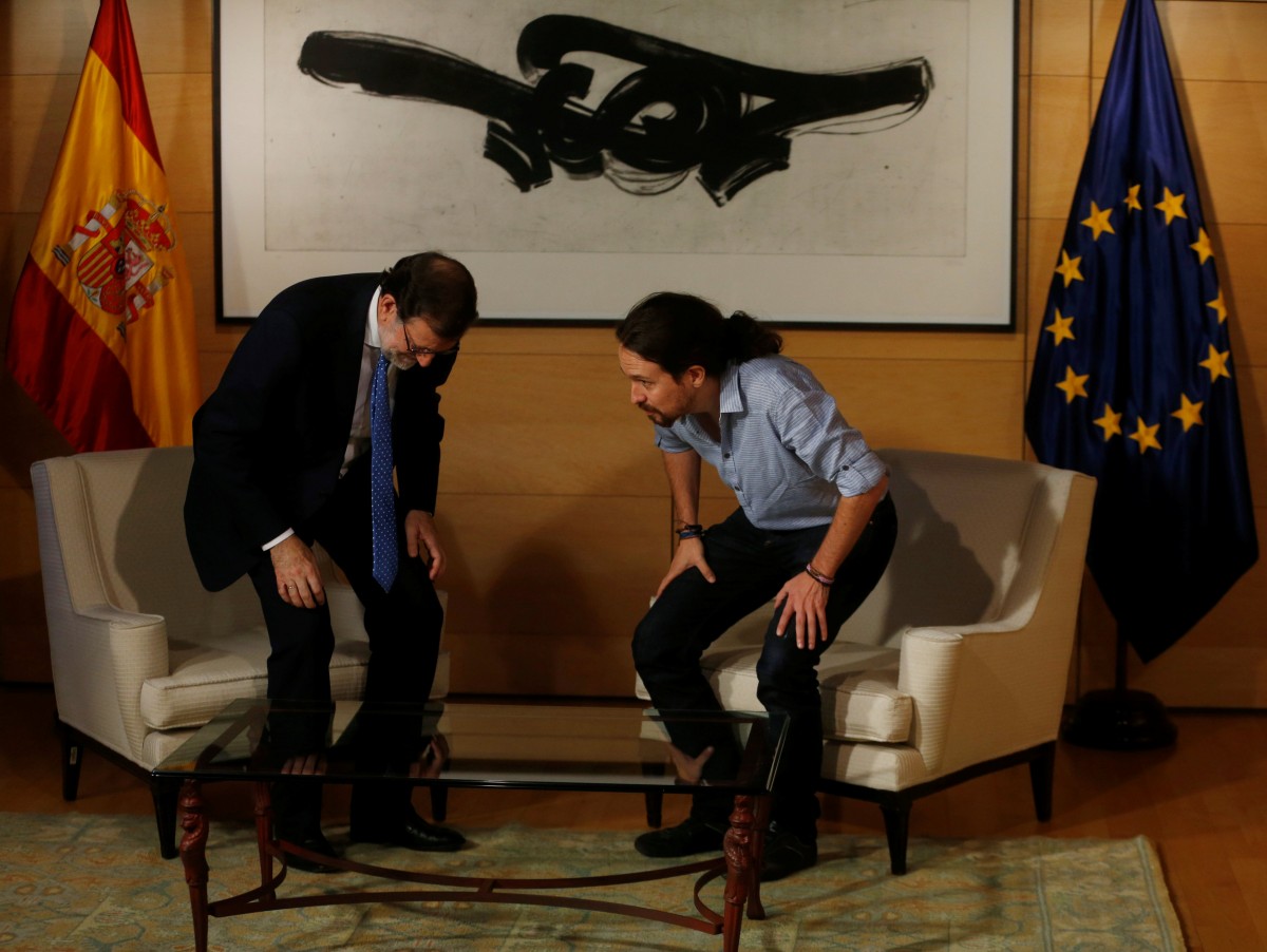 Mariano Rajoy y Pablo Iglesias en el encuentro mantenido en la Moncloa / FOTO: REUTERS