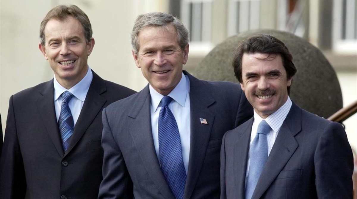 Tony Blair , George W Bush y José Maráa Aznar, en las islas azores / FOTO: REUTERS Pool Harry Page