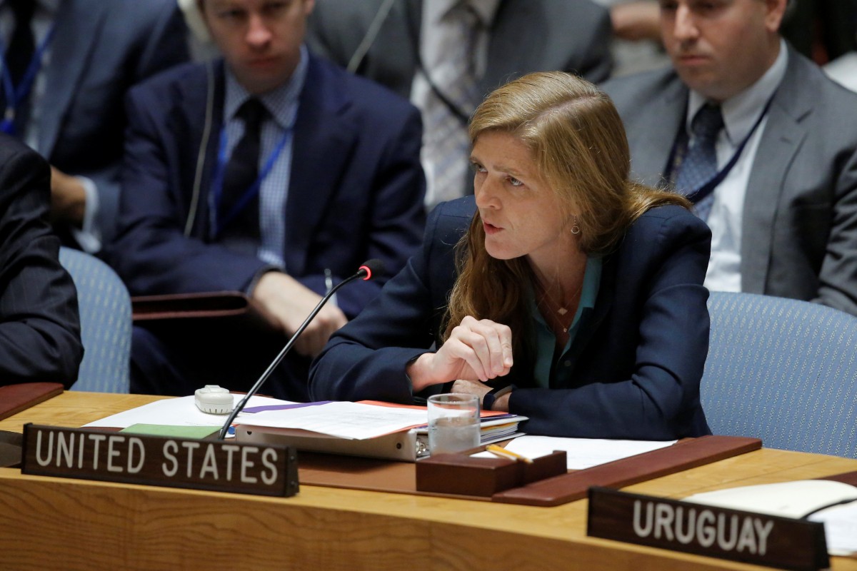Embajadora de EEUU para las Naciones Unidas, Samantha Power | FOTO: REUTERS/Andrew Kelly