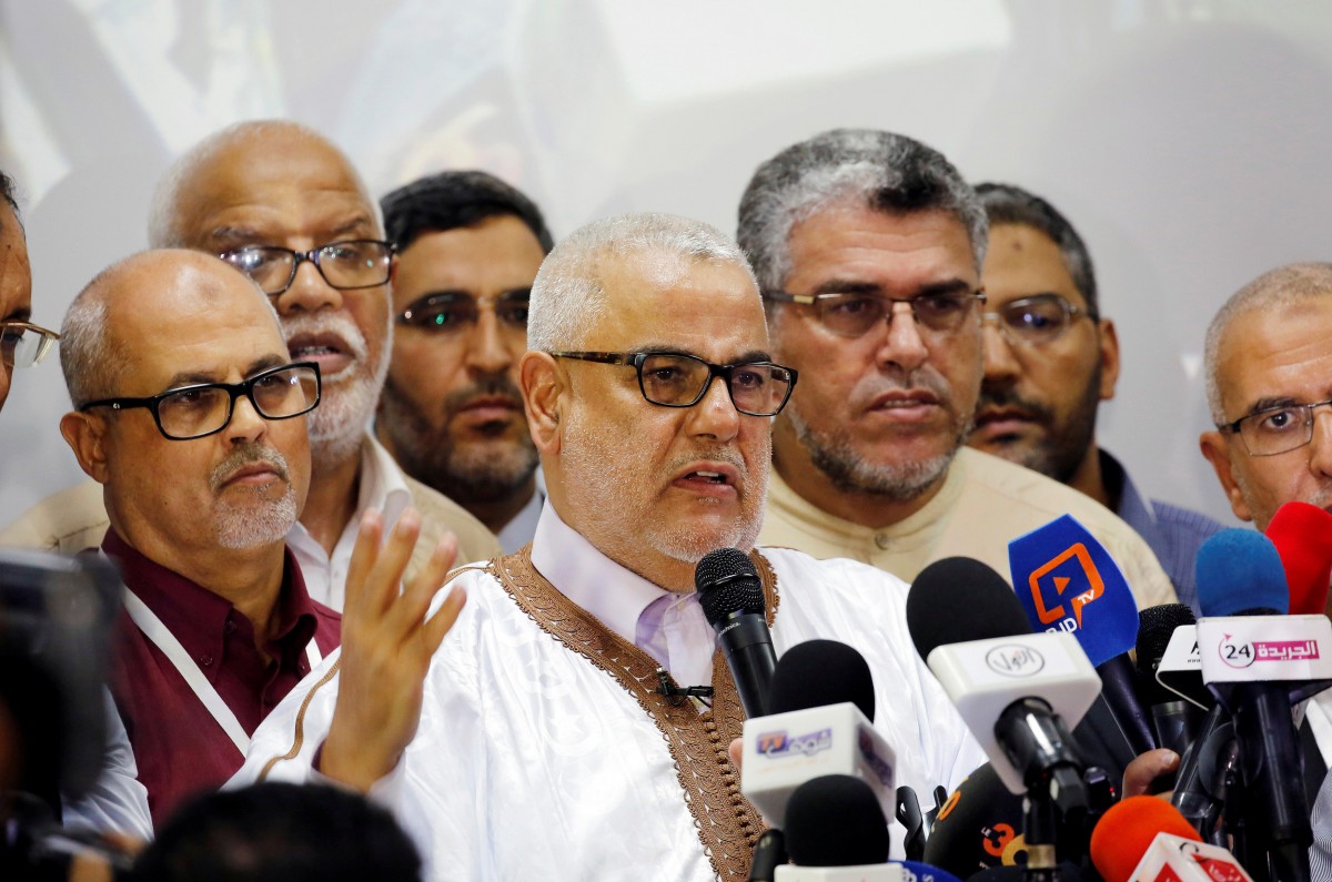 Abdelilah Benkirane, secretario general de los islamistas del PJD marroquí durante rueda de prensa en Rabat | FOTO: REUTERS/Youssef Boudlal
