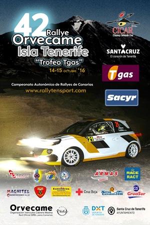 XLII Rallye Orvecame Isla Tenerife Trofeo Tgas cartel