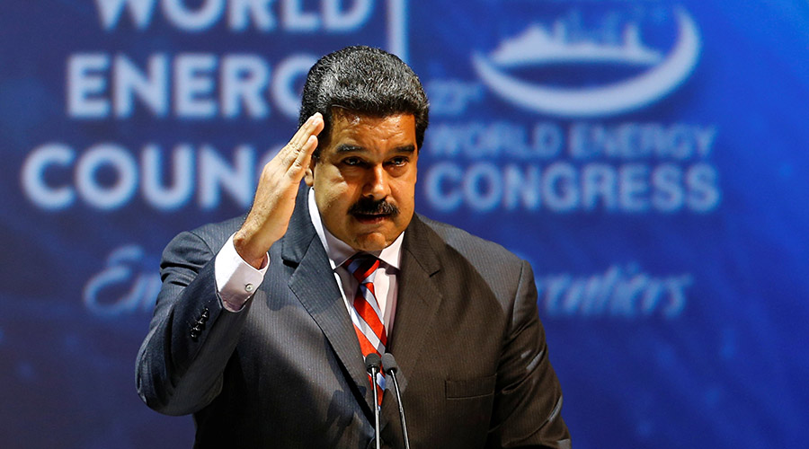 Venezuela's President Nicolas Maduro makes a speech during the 23rd World Energy Congress in Istanbul