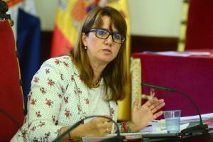 La concejal de Bienestar Social, Flora Marrero, en un Pleno municipal. / SERGIO MÉNDEZ