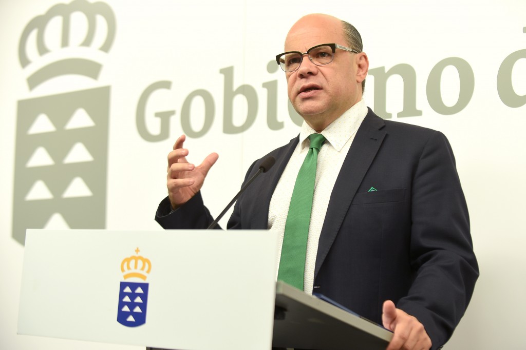 José Miguel Barragán, secretario general de Coalición Canaria en rueda de prensa sobre los fondos del IGTE. Sergio Méndez