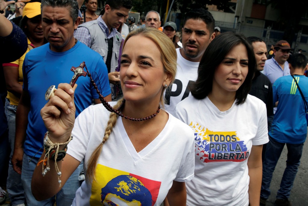 Lilian Tintori, esposa del opositor venezolano encarcelado, Leopoldo Lépez, en Caracas / REUTERS/Marco Bello