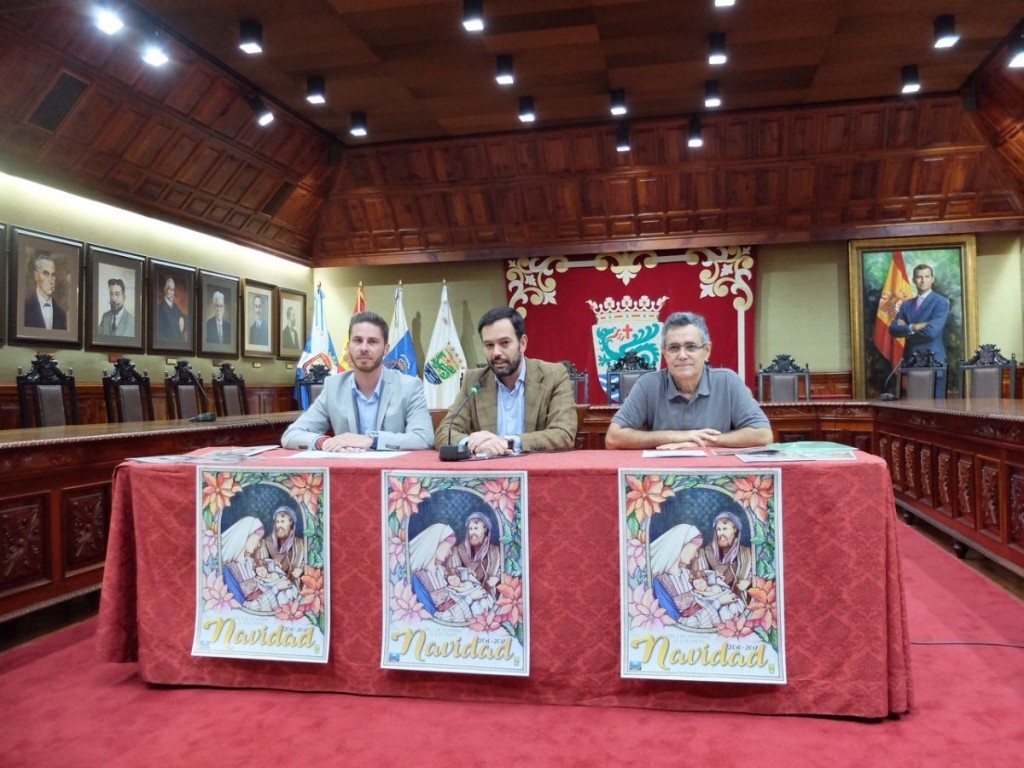 Lope Afonso, Ruymán García,  y Martín Álvarez, presentaron ayer el programa de actos. DA