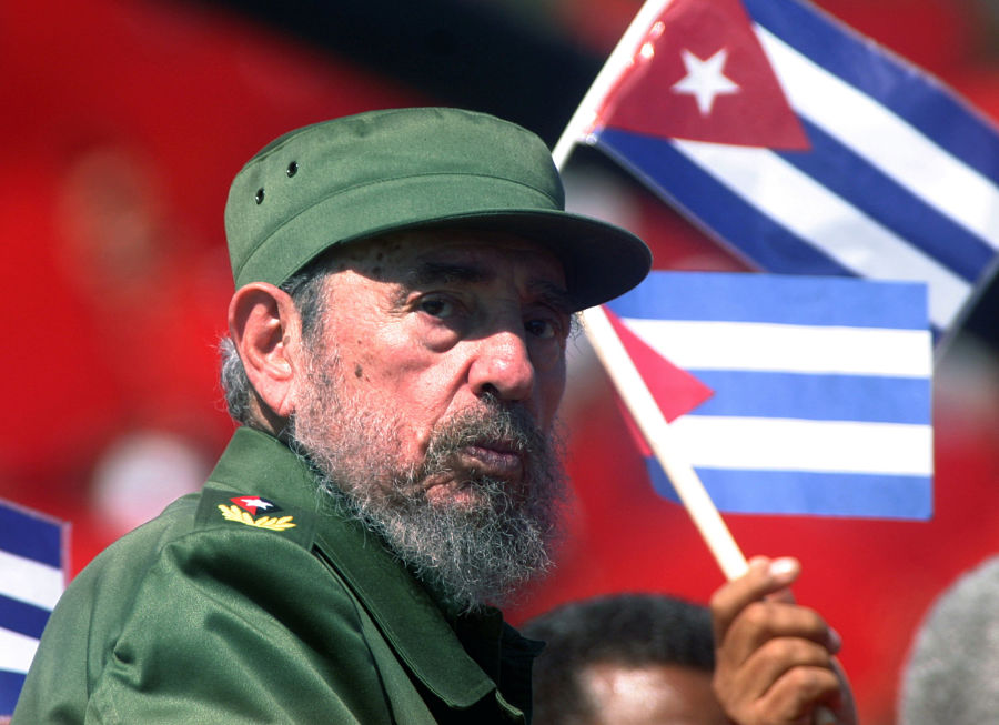 Fidel Castro durante una celebración en la Habana