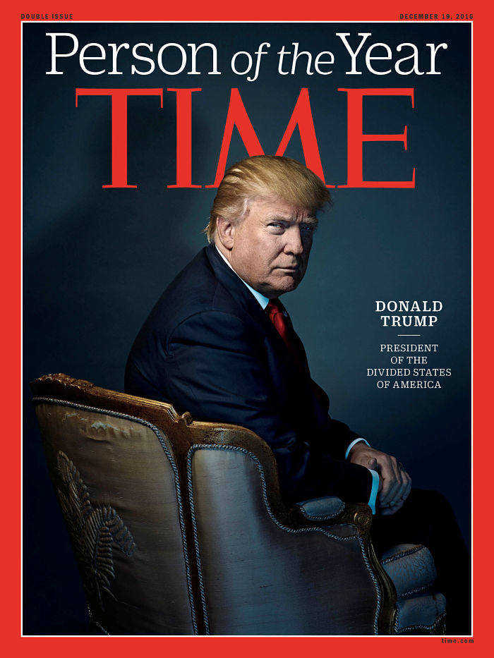 Donald Trump posa para la revista TIME después de ser nombrado la persona del año 2016 | Time Magazine