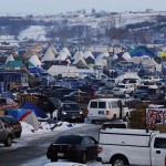 El campamento Oceti Sakowin de los "protectores del agua" cerca de la reserva india Standing Rock, próxima al Cannon Ball, Dakota del Norte