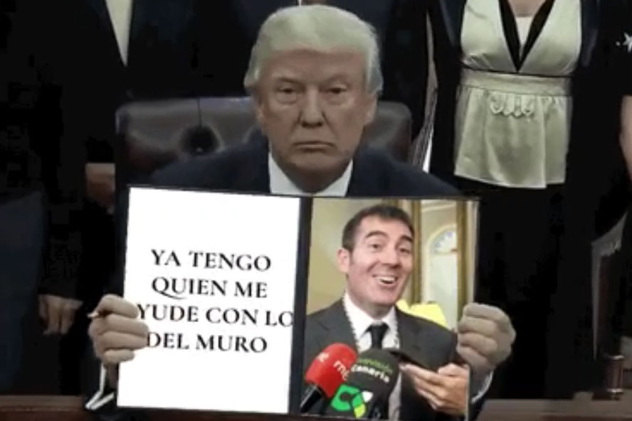 Captura del vídeo sátira que circula en las redes sociales a raíz de las declaraciones de Fernando Clavijo sobre Donald Trump y México | TWITTER
