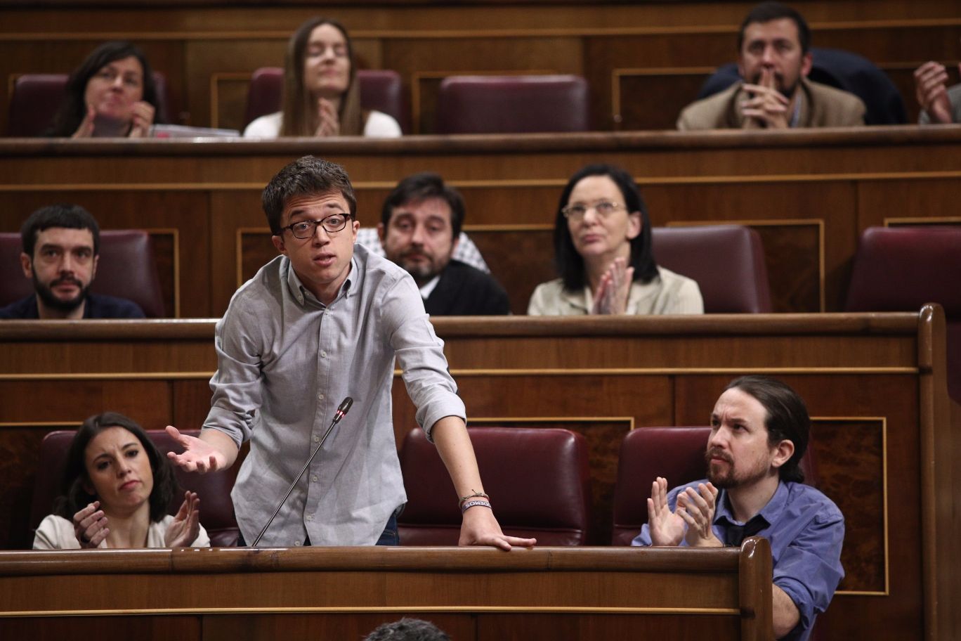 Íñigo Errejón y Pablo Iglesias durante un Pleno del Congreso de los Diputados | EUROPA PRESS