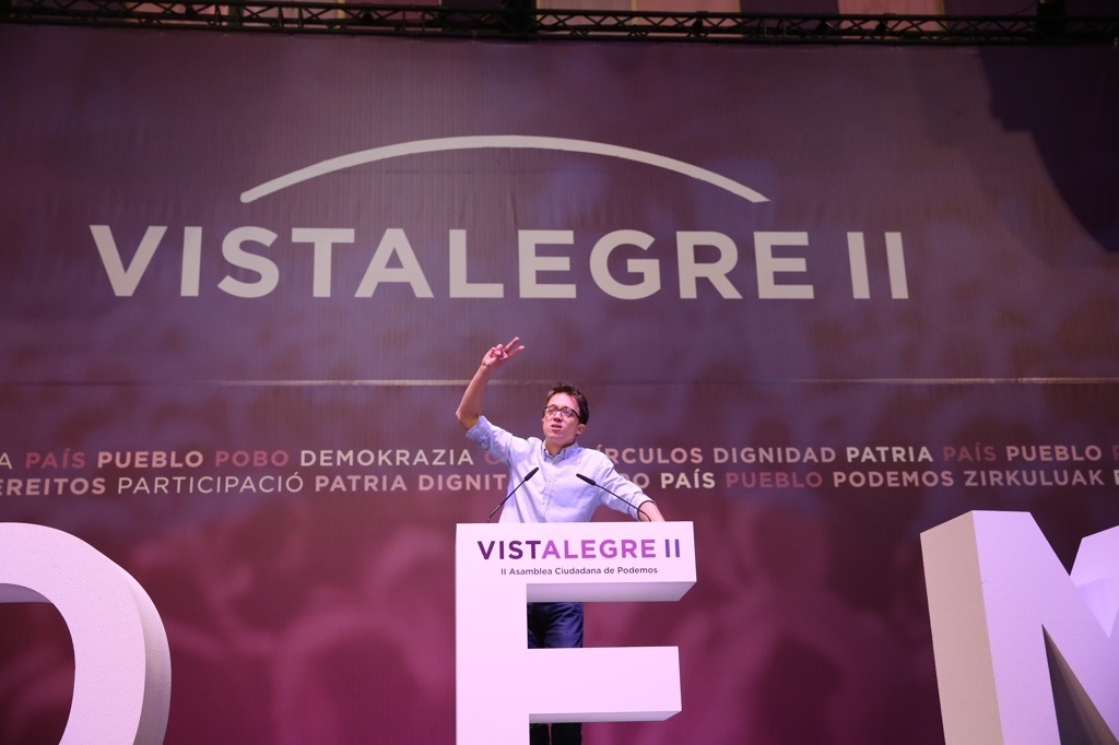 Íñigo Errejón durante su intervención en la asamblea de Podemos en Vistalegre | EUROPA PRESS