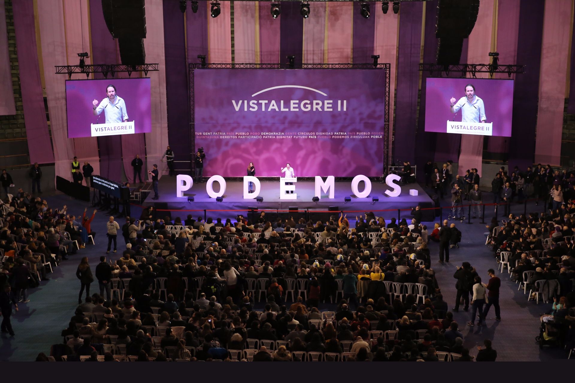 Pablo Iglesias en un momento durante su intervención en la asamblea de Podemos en Vistalegre | EUROPA PRESS