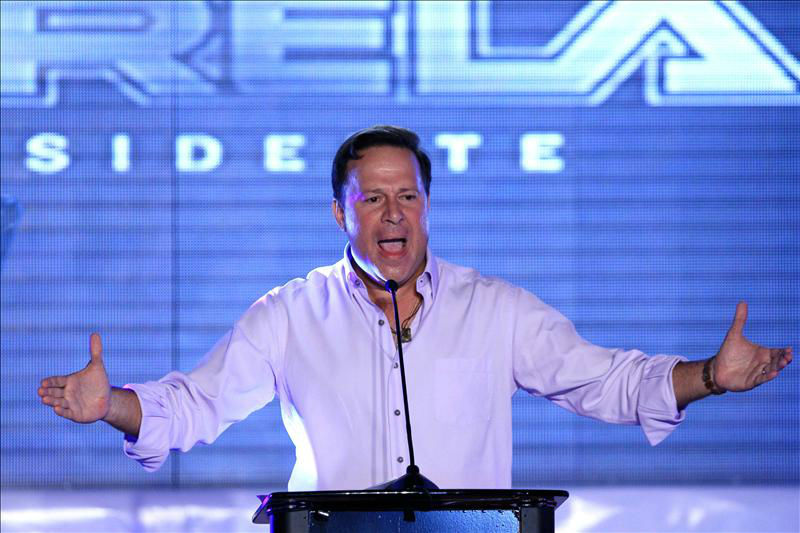 Juan Carlos Varela, mandatario panameño, en su discurso tras anunciarse su victoria en las presidenciales de Panamá en mayo de 2014 | REUTERS