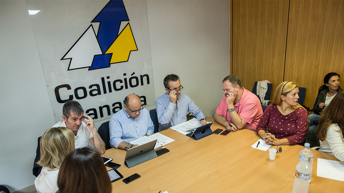 Una reunión de la Ejecutiva regional de Coalición Canaria (CC). Andrés Gutiérrez