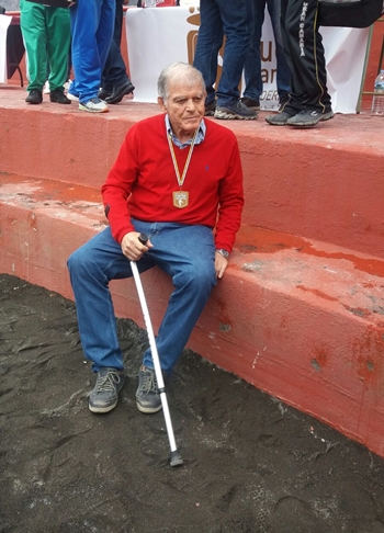Juan Barbuzano en el terrero de Frontera