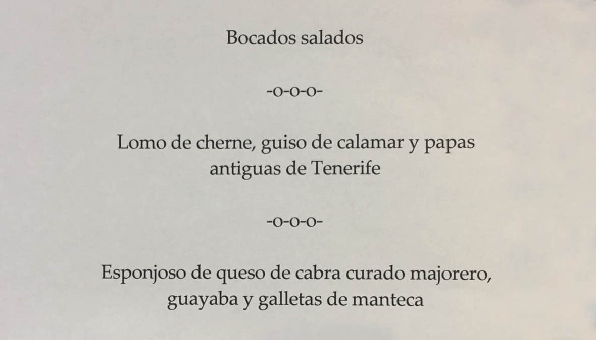 Menú que degustaron ayer los reyes, Felipe VI y Letizia. DA