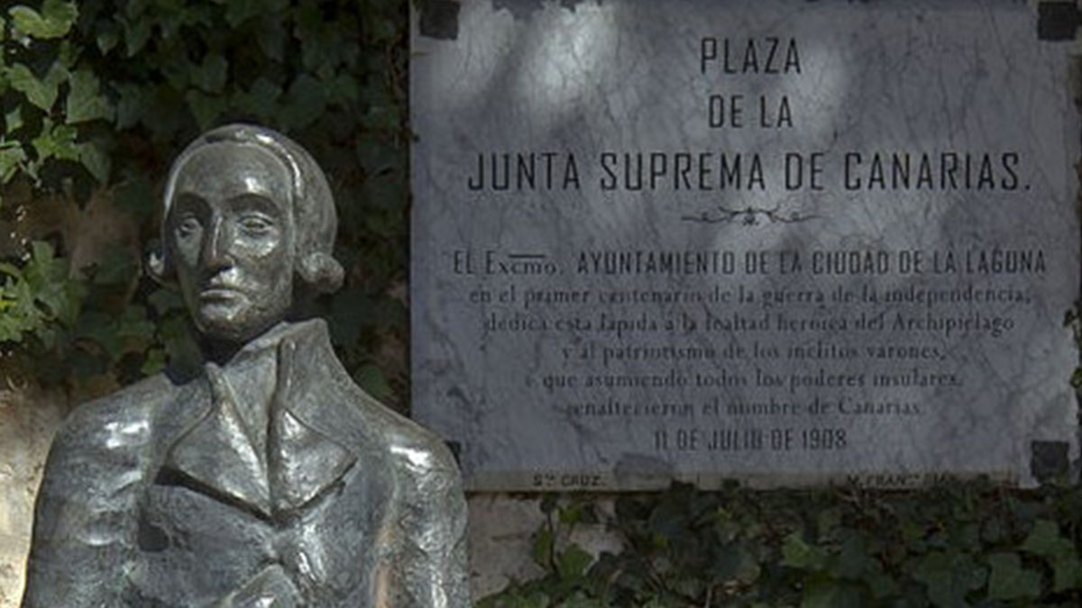 Placa dedicada a la Junta Suprema en La Laguna. DA