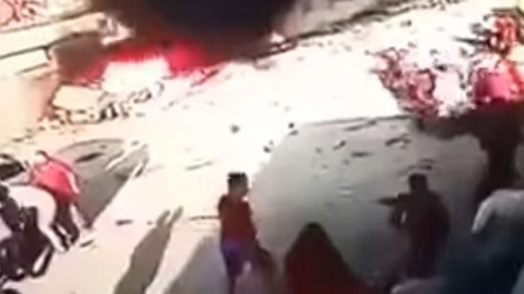 Imagen de un falso atentado en Irak.