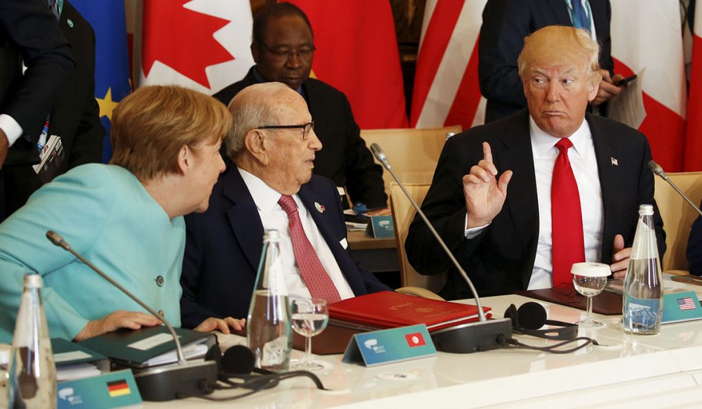 Donald Trump durante la cumbre del G-7. REUTERS