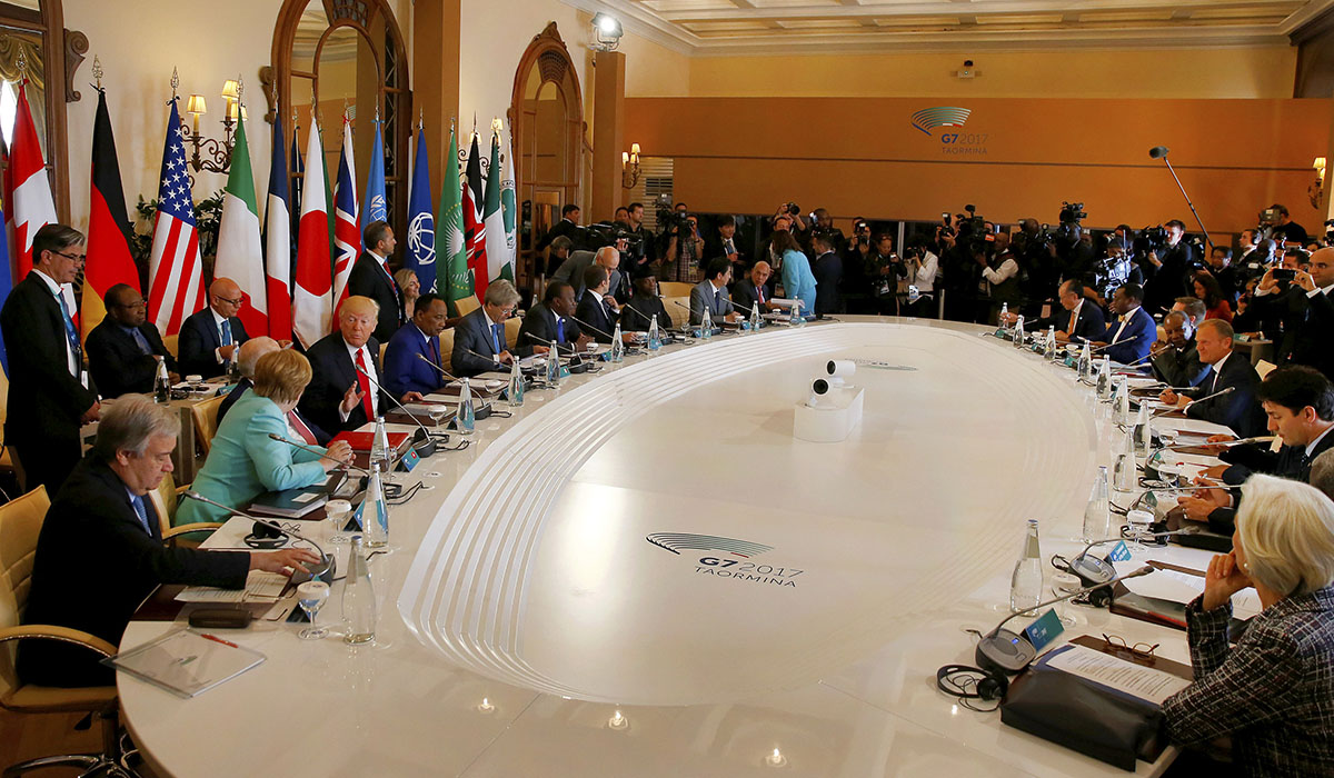 Cumbre de los países del G-7 celebrada este sábado en Taormina (Italia). REUTERS/Tony Gentile