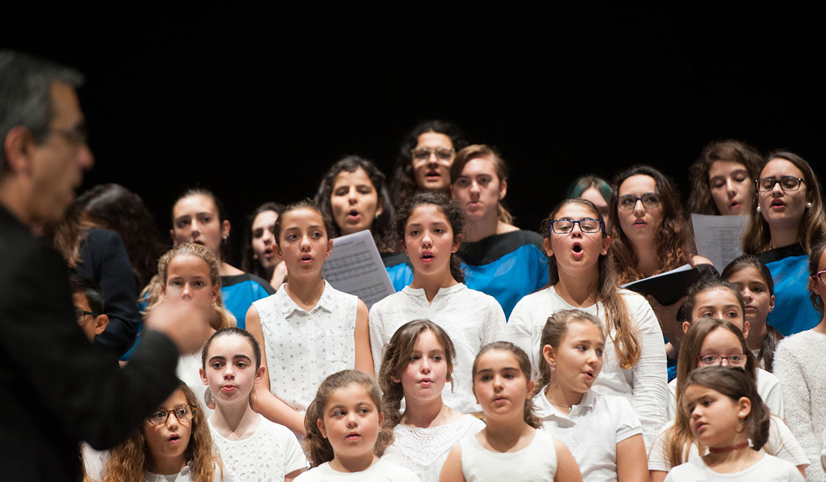 Escolares interpretan el Himno de Canarias a la vez en todas las islas. Fran Pallero