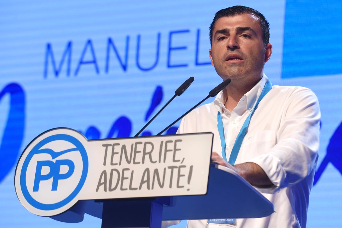 Manuel Domínguez en su intervención durante el Congreso del PP en Tenerife | FOTO: Sergio Méndez