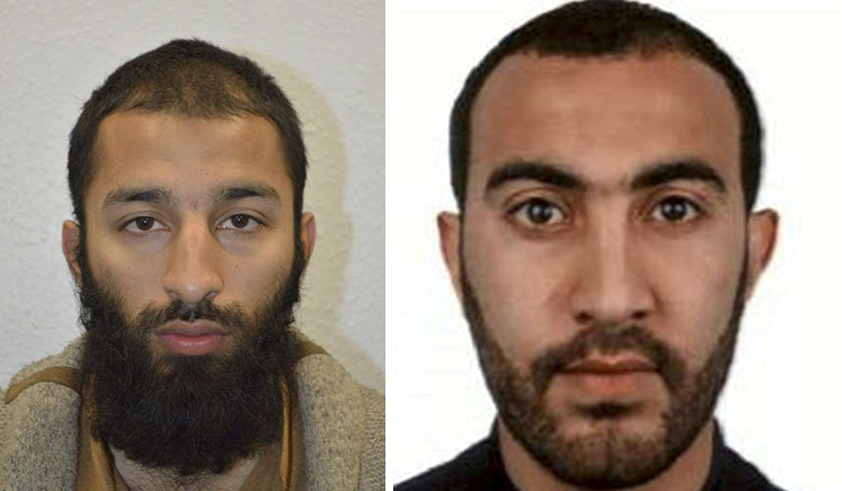 Dos de los sospechosos del atentado de Londres. REUTERS