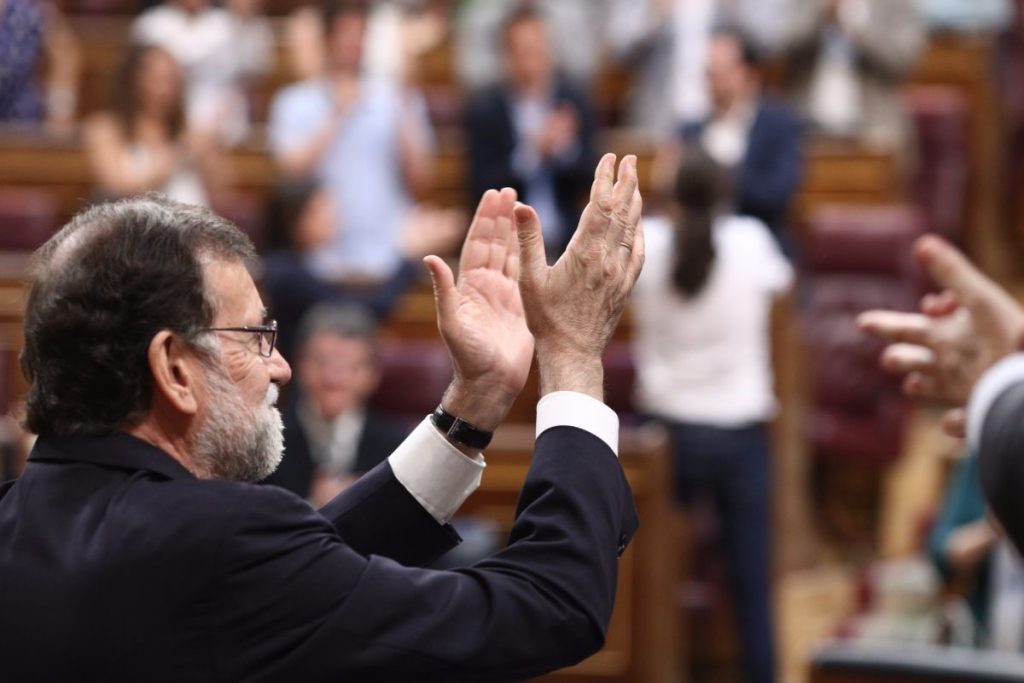 Mariano Rajoy en el Congreso de los Diputados tras finalizar la votación de la moción de censura | EUROPA PRESS