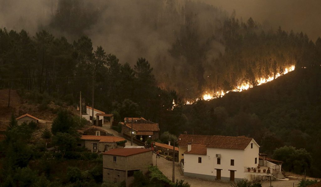 Uno de los incendios forestales que asolan Portugal. REUTERS/Miguel Vidal