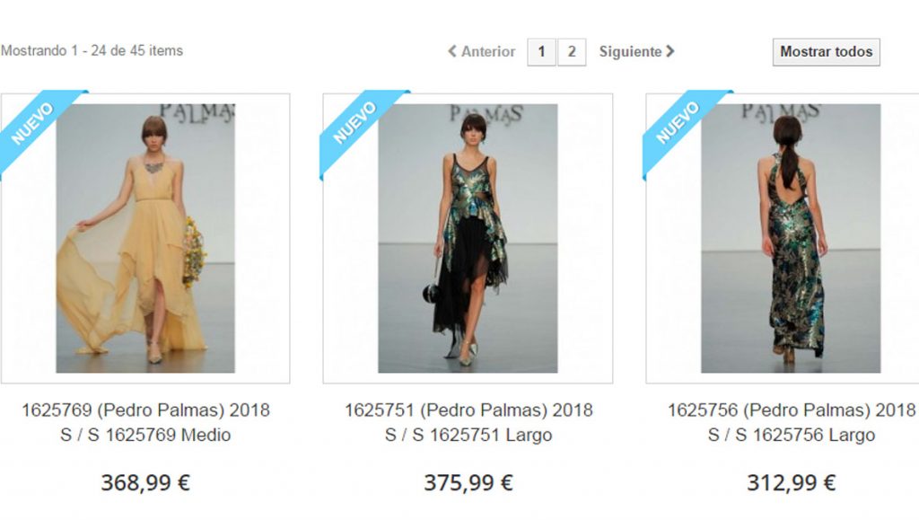 Imágenes de los vestidos de Pedro Palmas en la tienda online. Bienvestidos