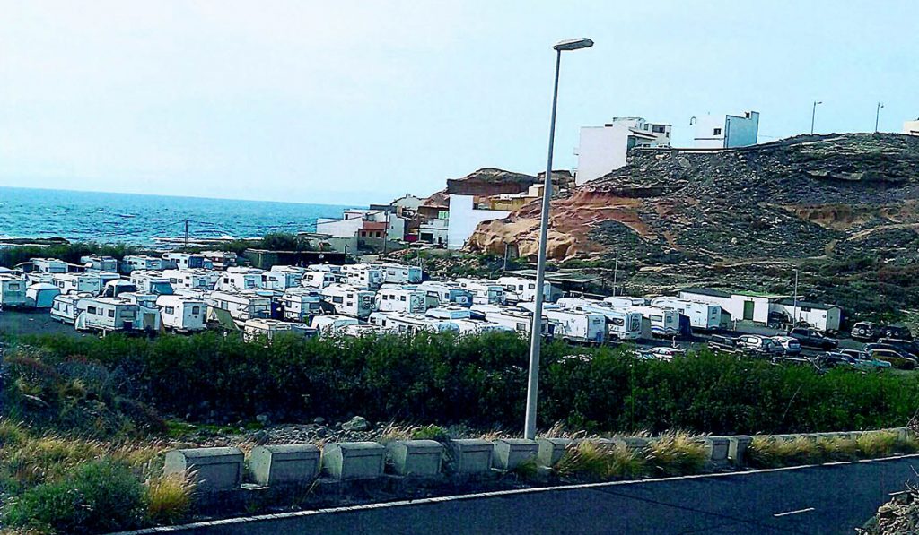 Foto del camping en los días de Semana Santa incluida en uno de los informes de la Policía Local de Arico. DA