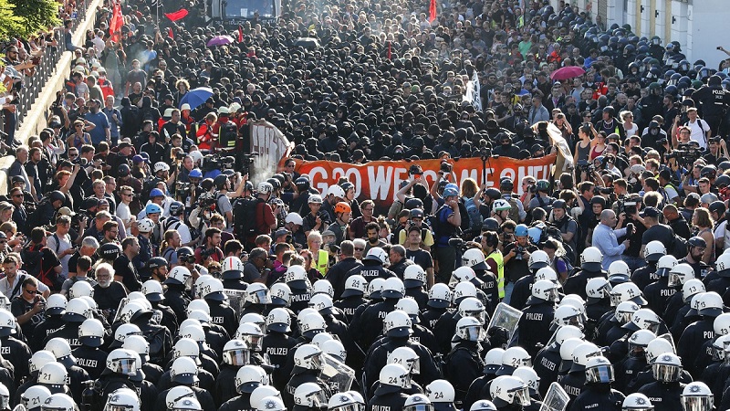 La Policía alemana ha desplegado hasta 20.000 agentes por toda la ciudad de Hamburgo