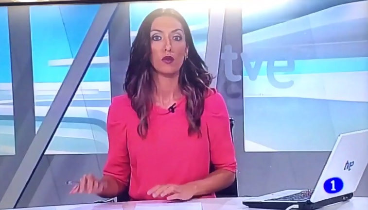 Pillada en directo una presentadora de TVE en Aragón