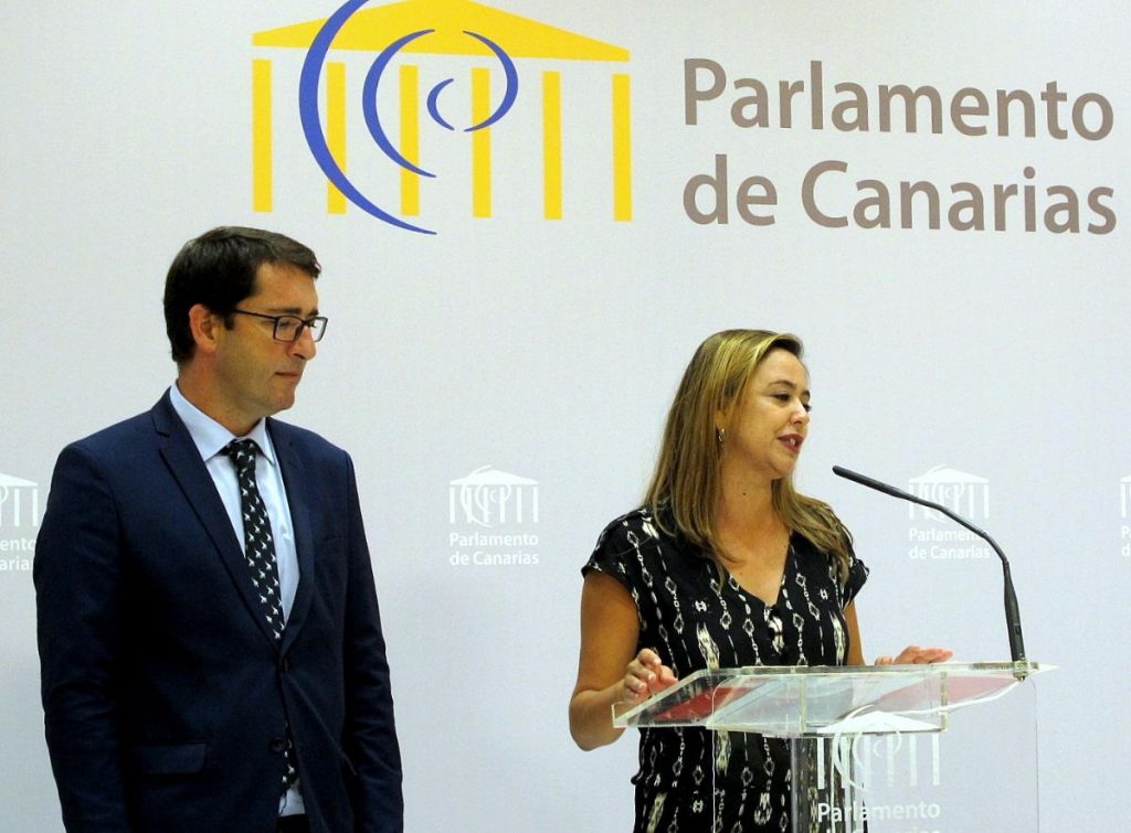 El actual portavoz parlamentario del PSOE, Iñaki Lavandera, y la presidenta adjunta, Dolores Corujo. DA